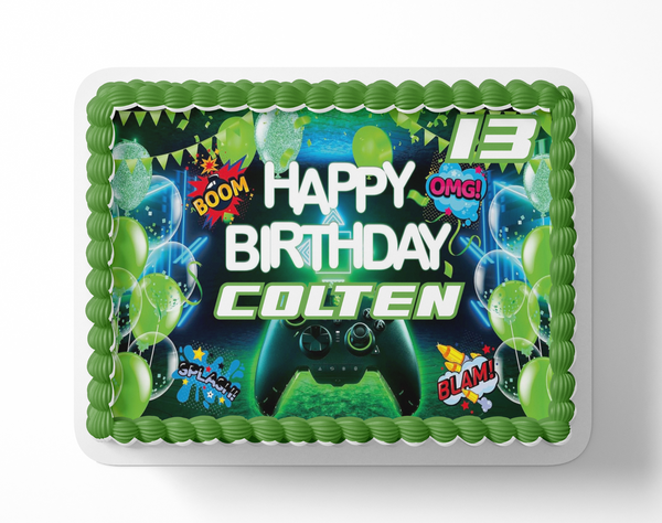Video Game Cake topper, gamer cake topper, level up