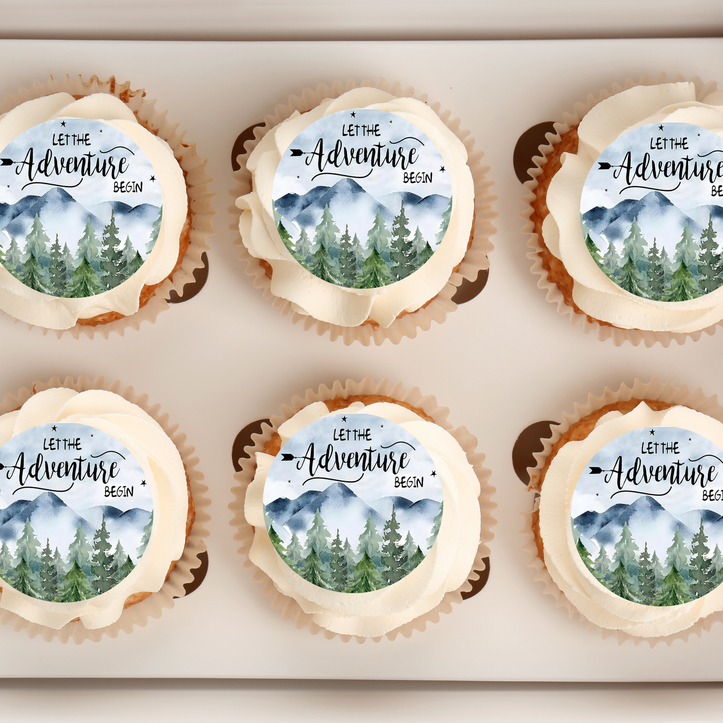 Adventure Begins Cupcake Toppers