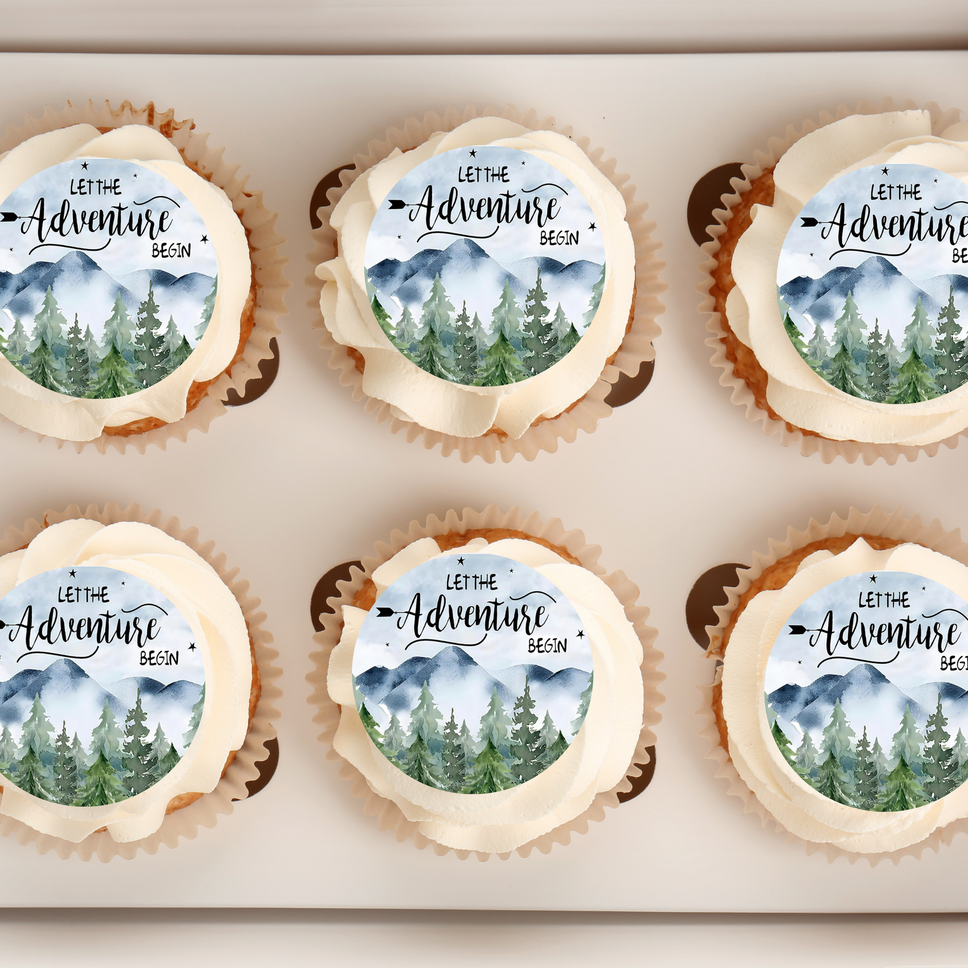 Adventure Begins Cupcake Toppers