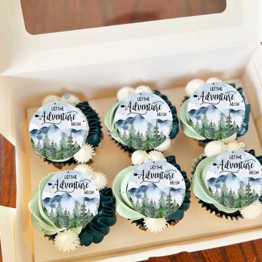 Adventure Begins Cupcake Toppers