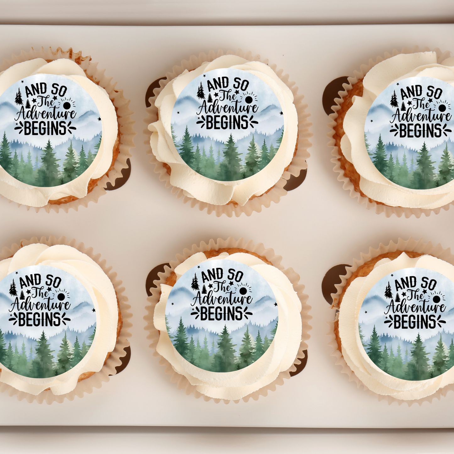 Adventure Begins Cupcake Toppers