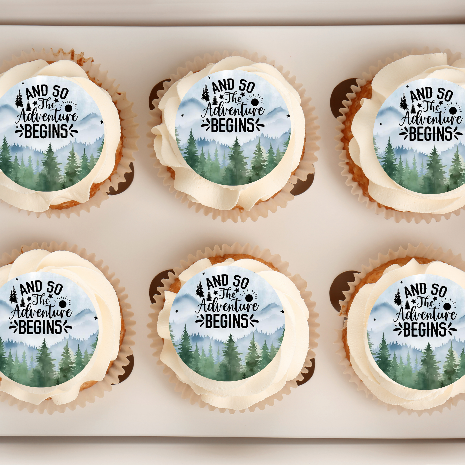 Adventure Begins Cupcake Toppers