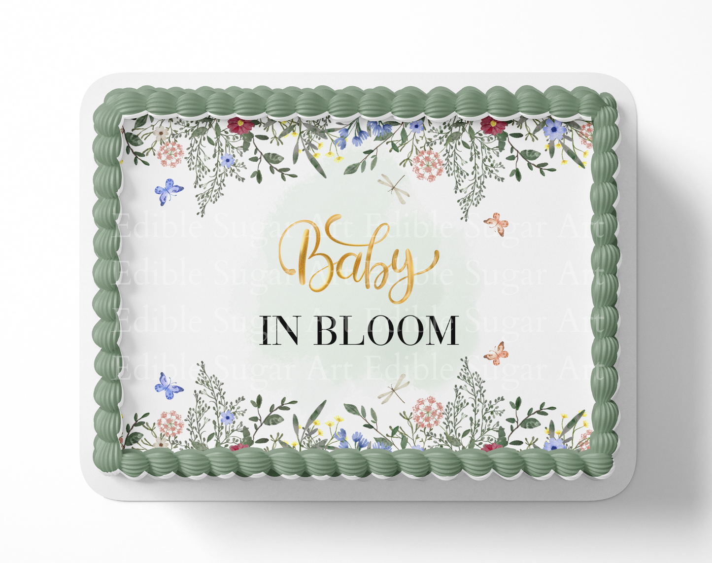 Baby In Bloom Baby Shower Cake Topper