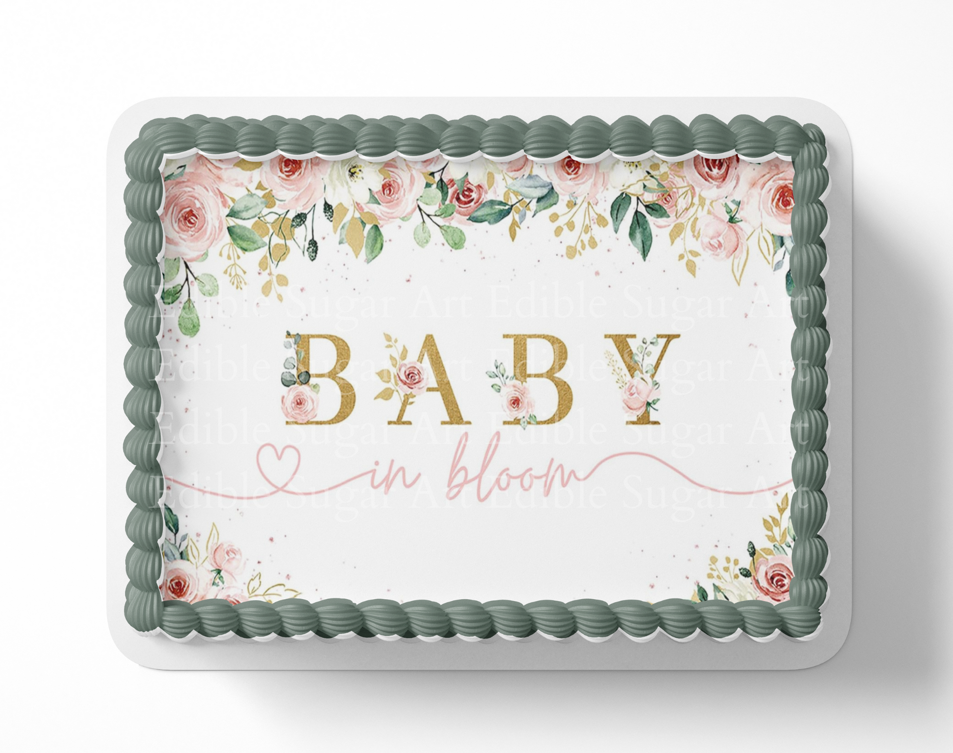 Baby In Bloom Baby Shower Cake Topper
