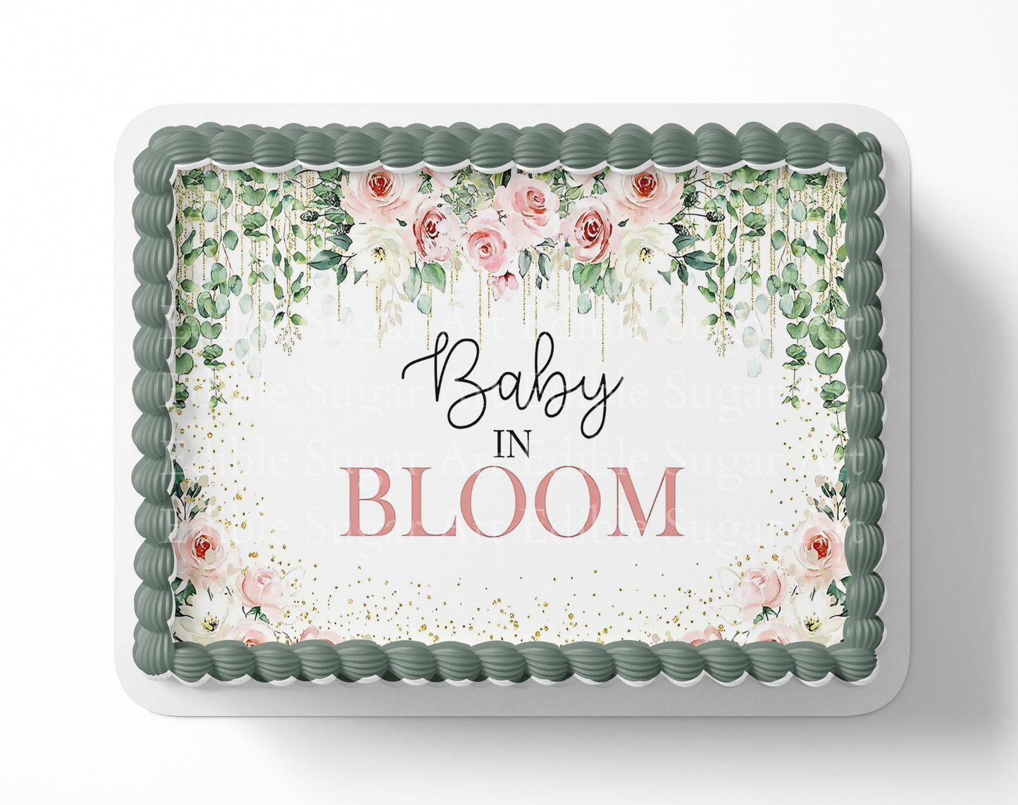 Baby In Bloom Baby Shower Cake Topper
