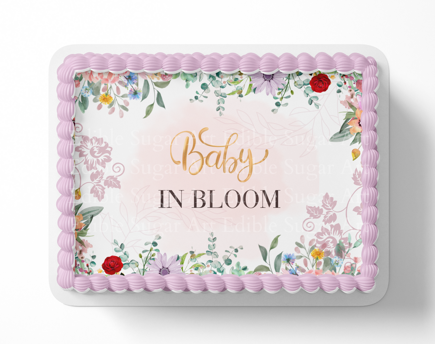 Baby In Bloom Baby Shower Cake Topper