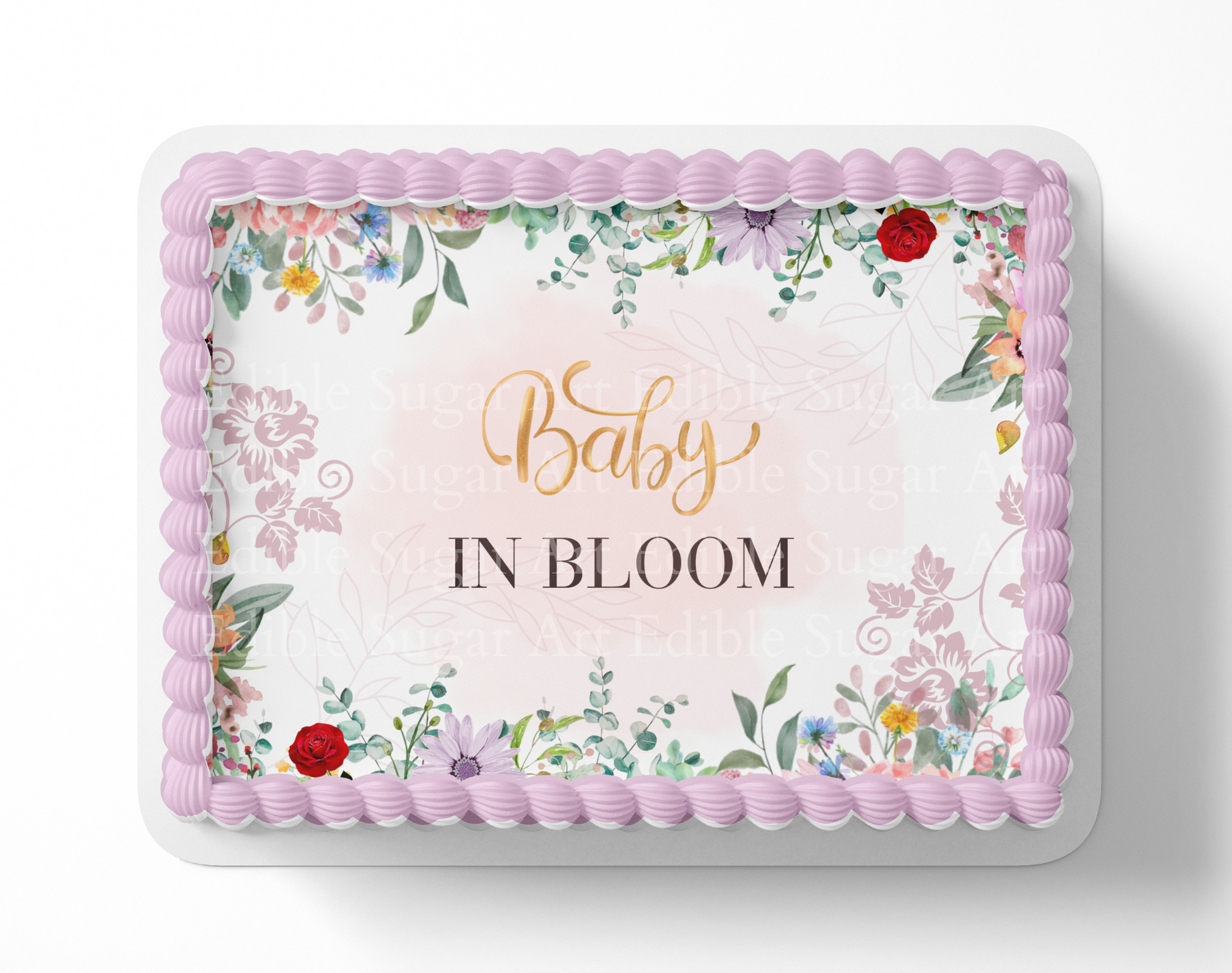 Baby In Bloom Baby Shower Cake Topper
