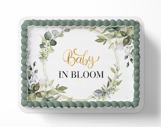Baby In Bloom Baby Shower Cake Topper
