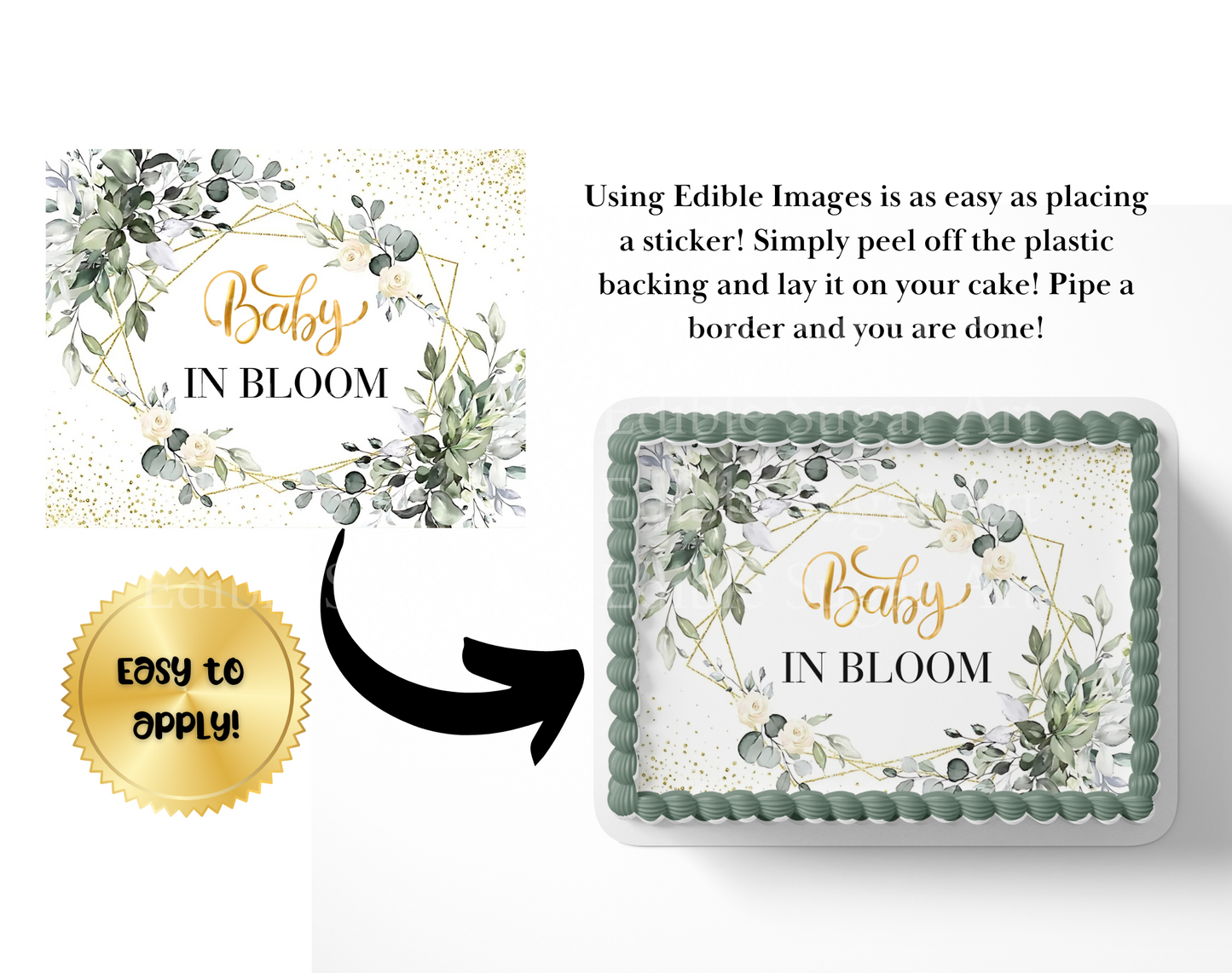 Baby In Bloom Baby Shower Cake Topper