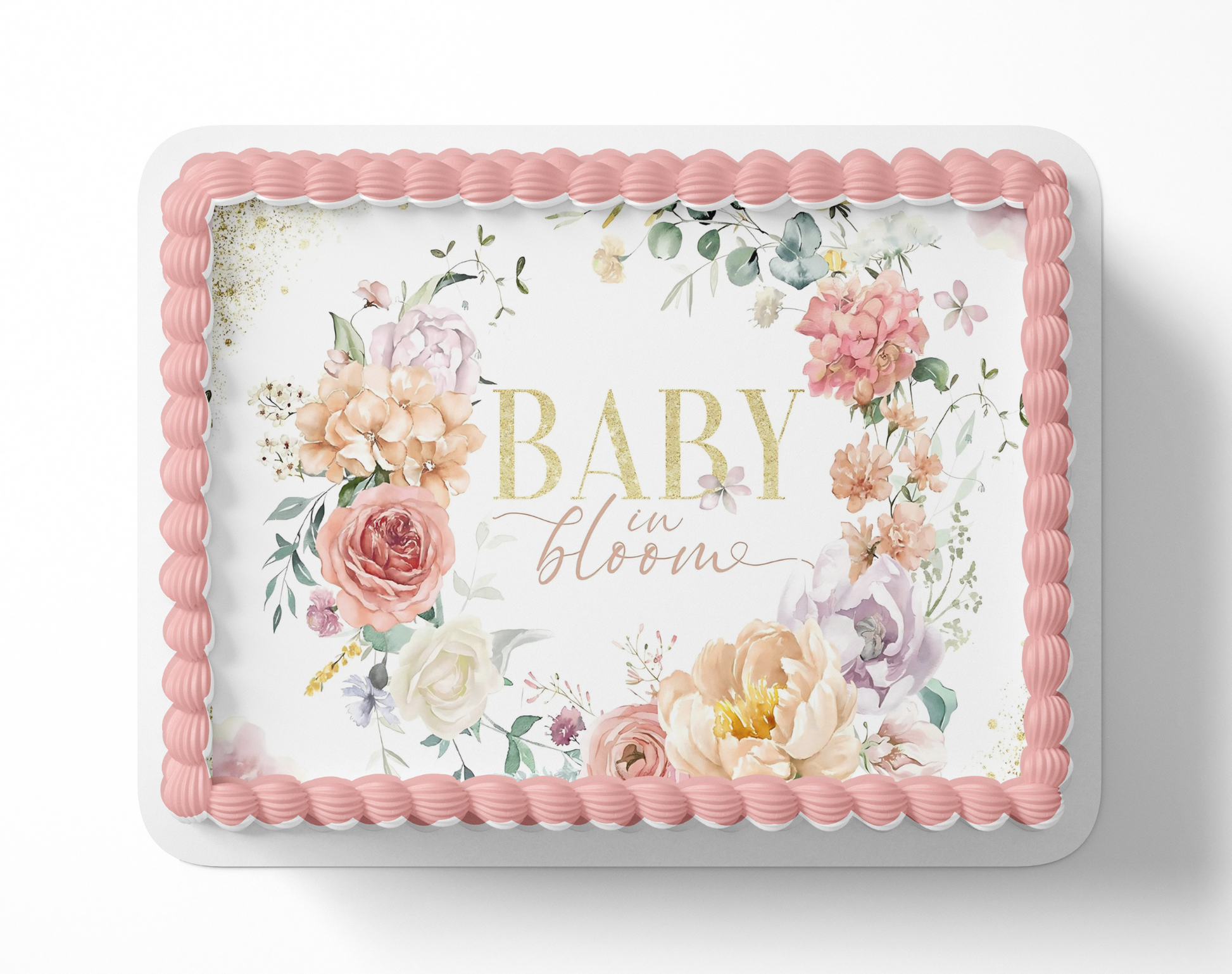 Baby In Bloom Baby Shower Cake Topper