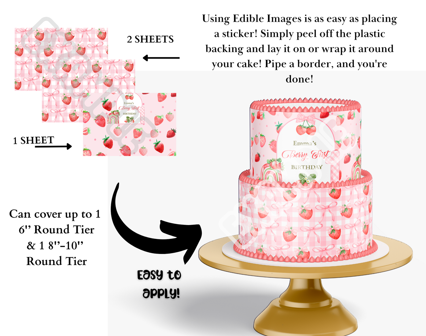 A Berry Sweet baby Is on the way cake topper, Strawberry Theme Cake Topper, Strawberry Birthday, Strawberry cake wrap