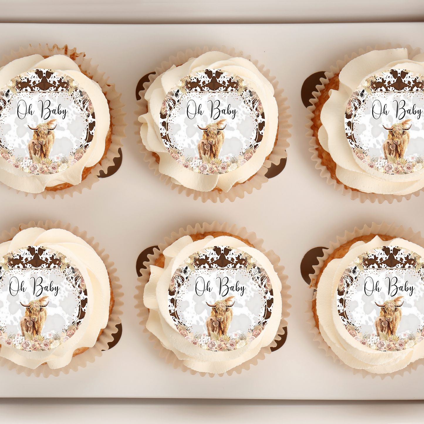 Highland Cow Cupcake Toppers