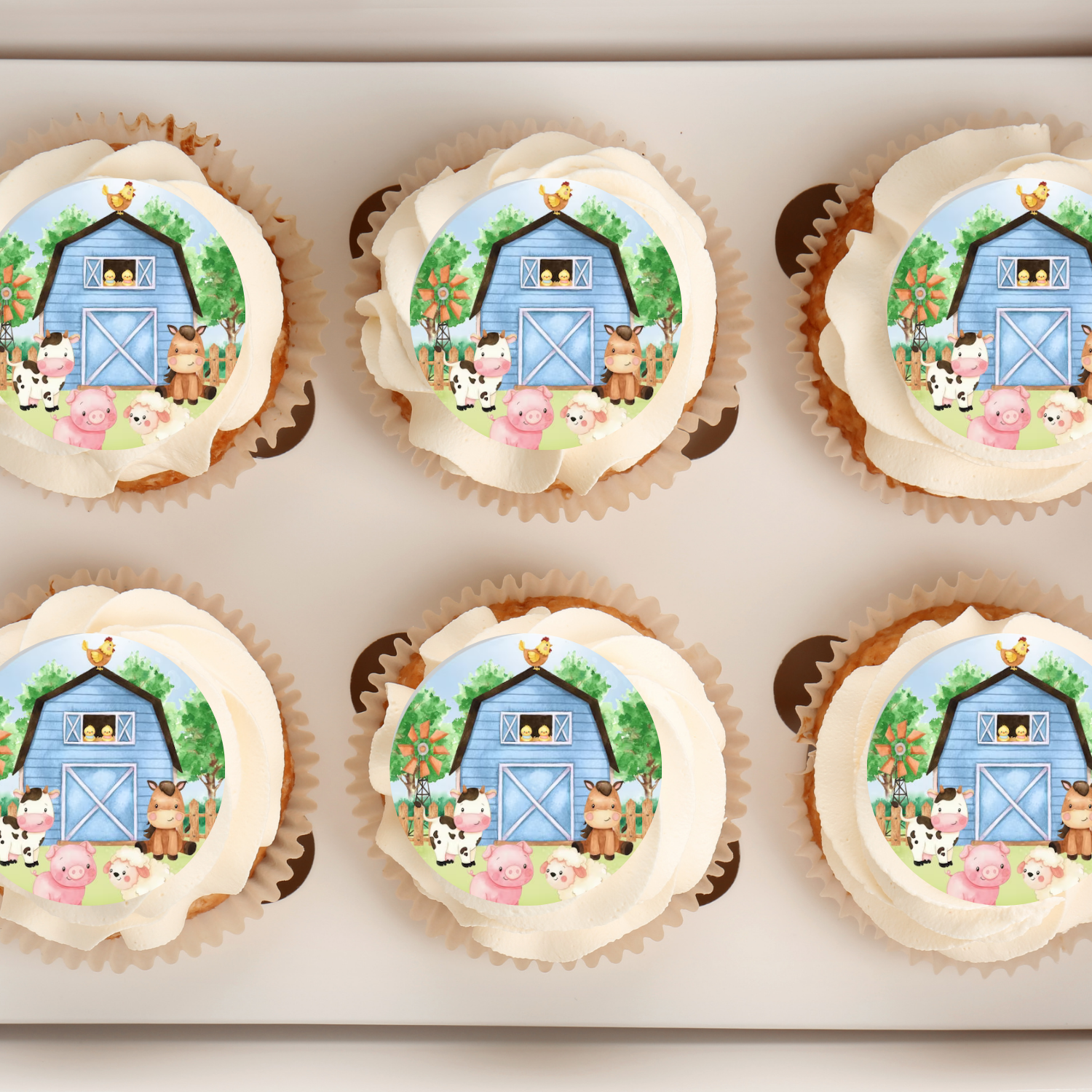 Farm Theme Baby SHower Cupcake Toppers