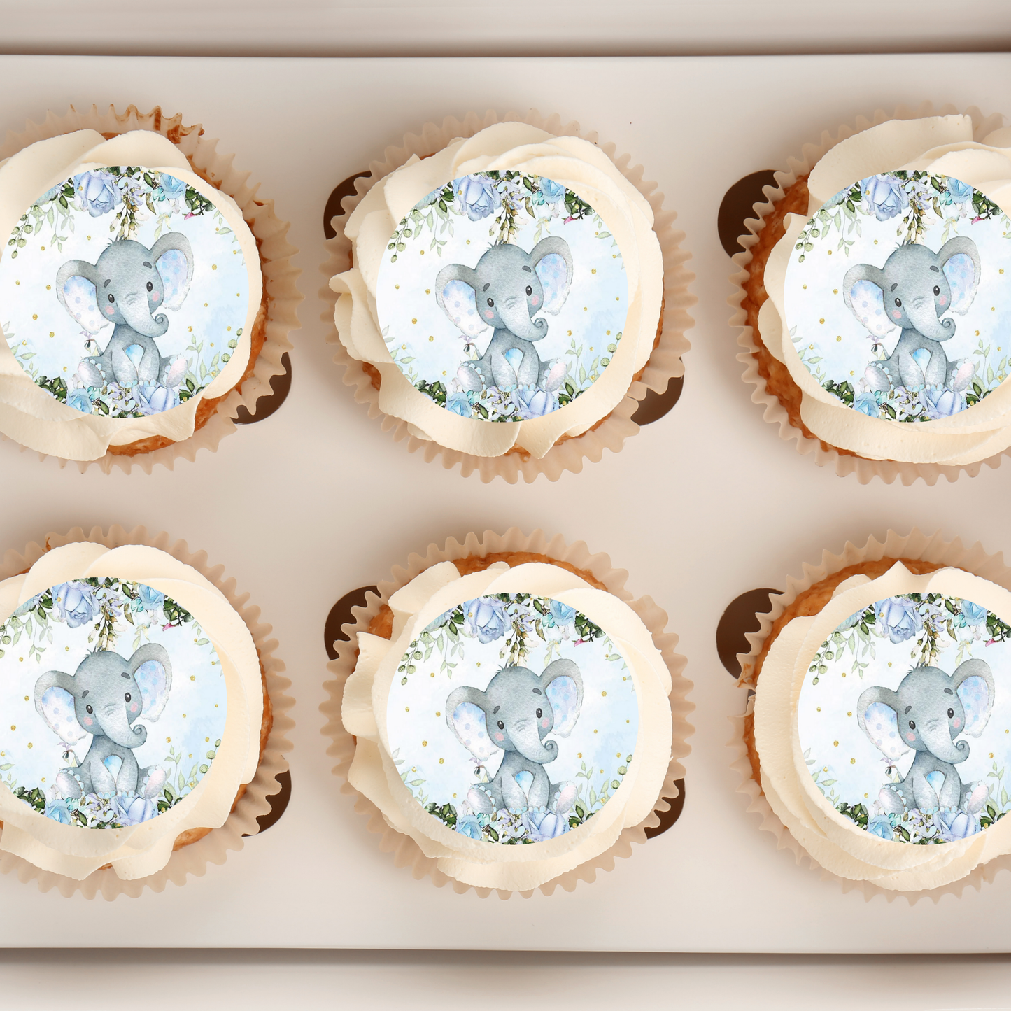 elephant baby shower cupcake toppers