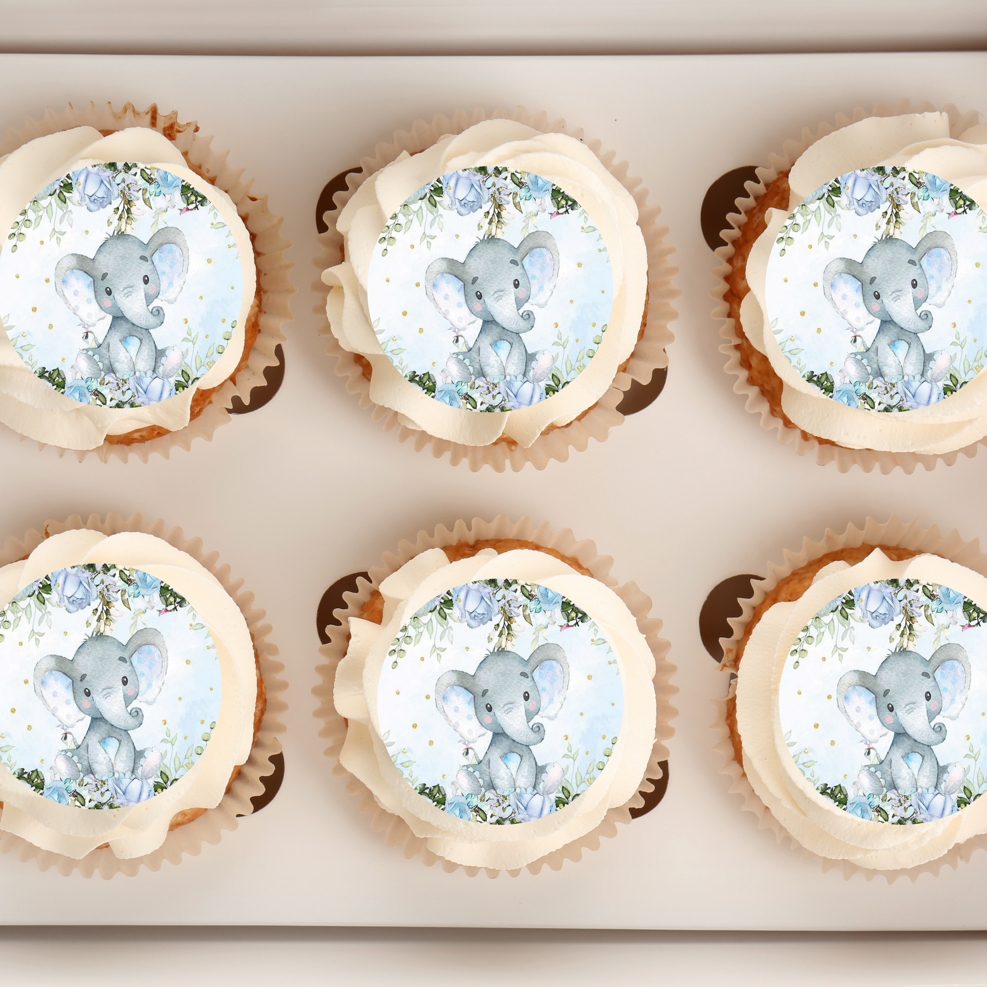 elephant baby shower cupcake toppers