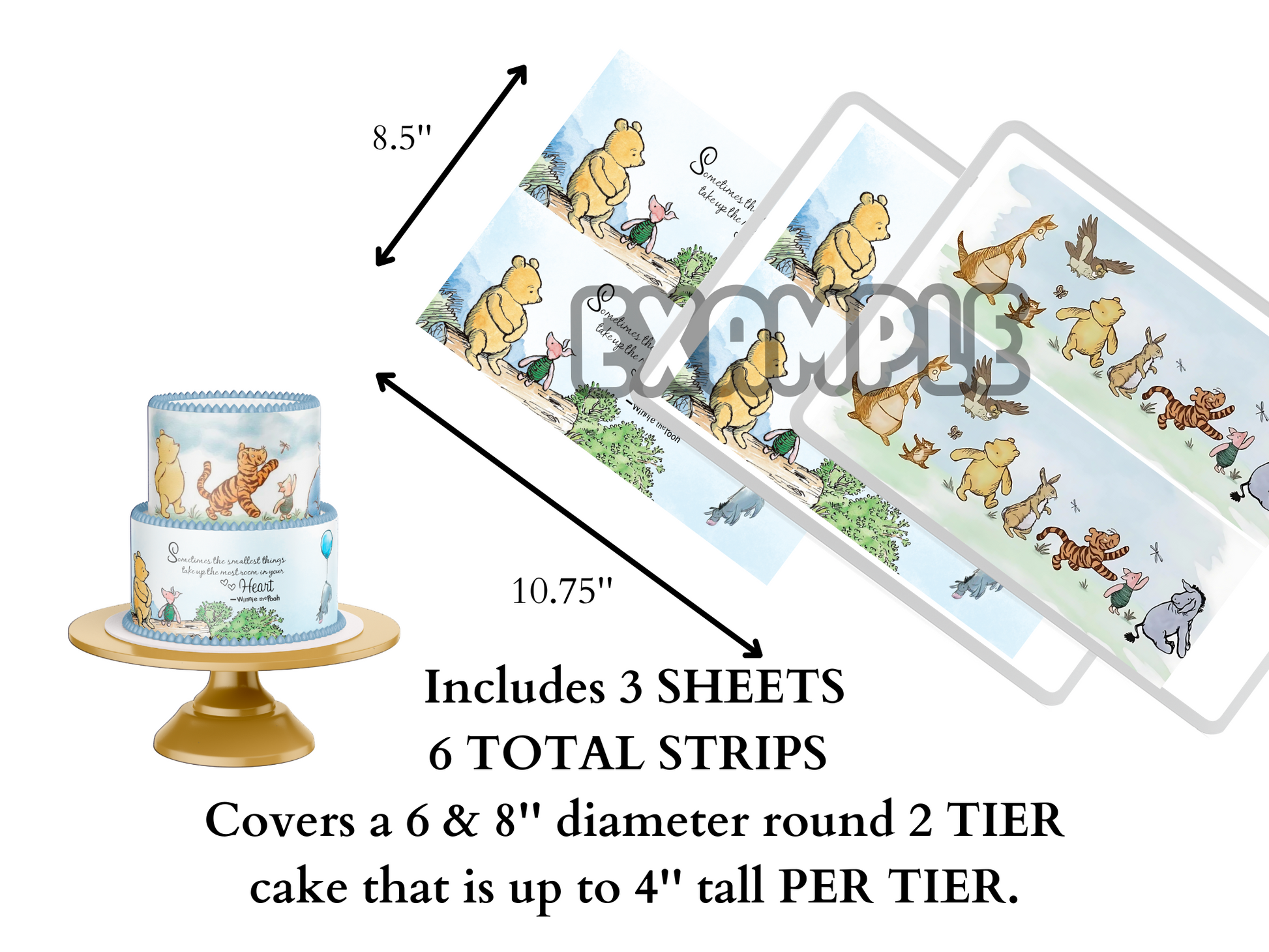 Pooh Bear Baby Shower Cake Topper