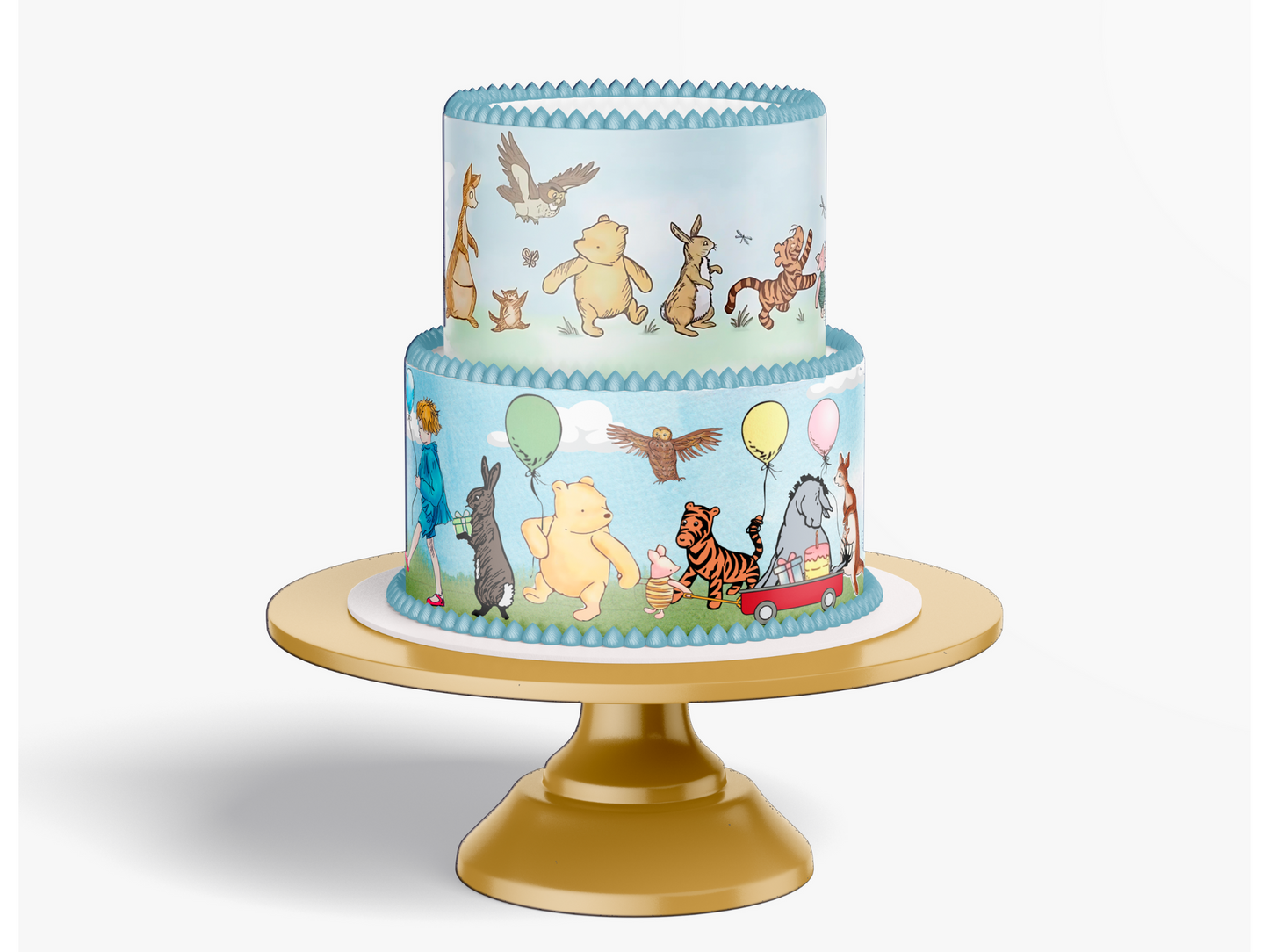 Pooh Bear Cake Wrap | Edible Icing Sheet for Baby Shower Cake