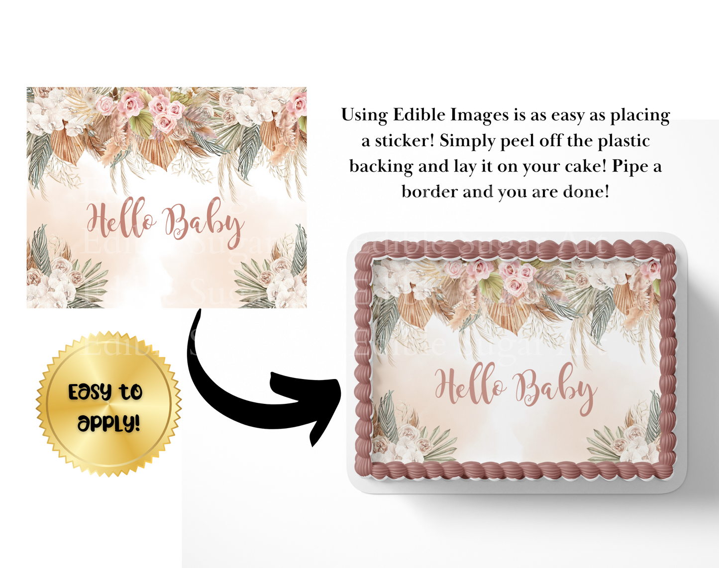 Boho Baby Shower Cake Topper