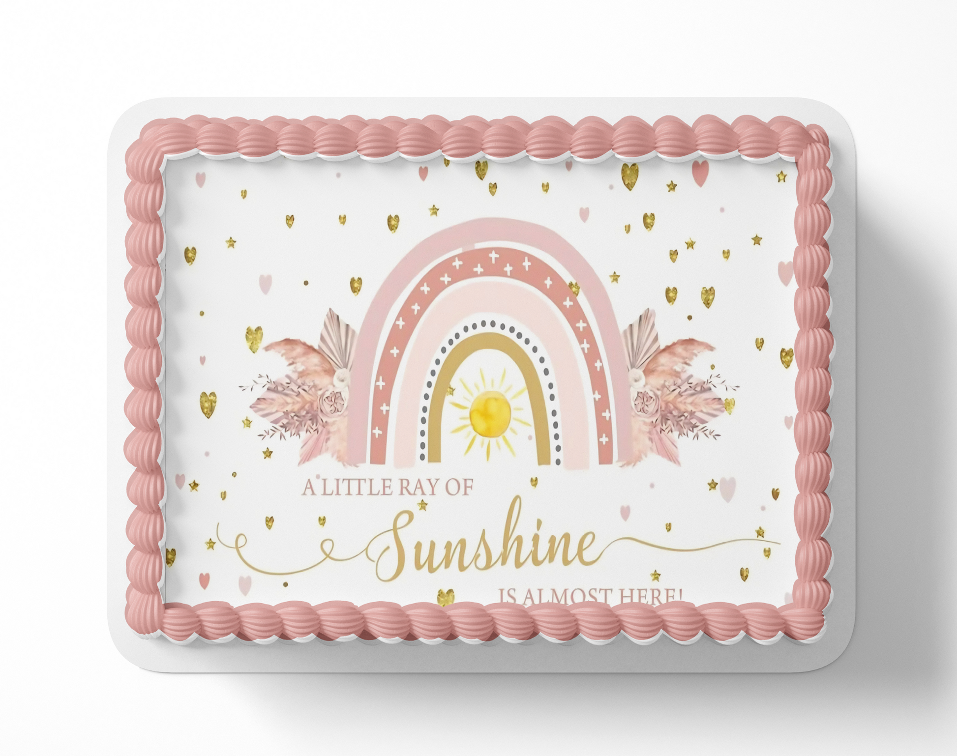Boho Baby Shower Rainbow Cake Toppers