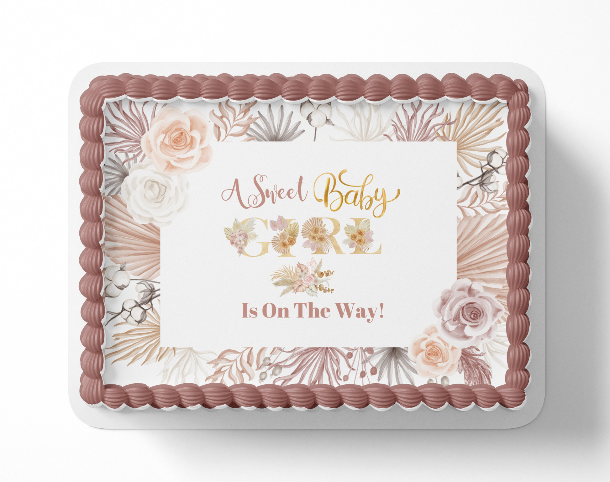 Boho Baby Shower Cake Topper