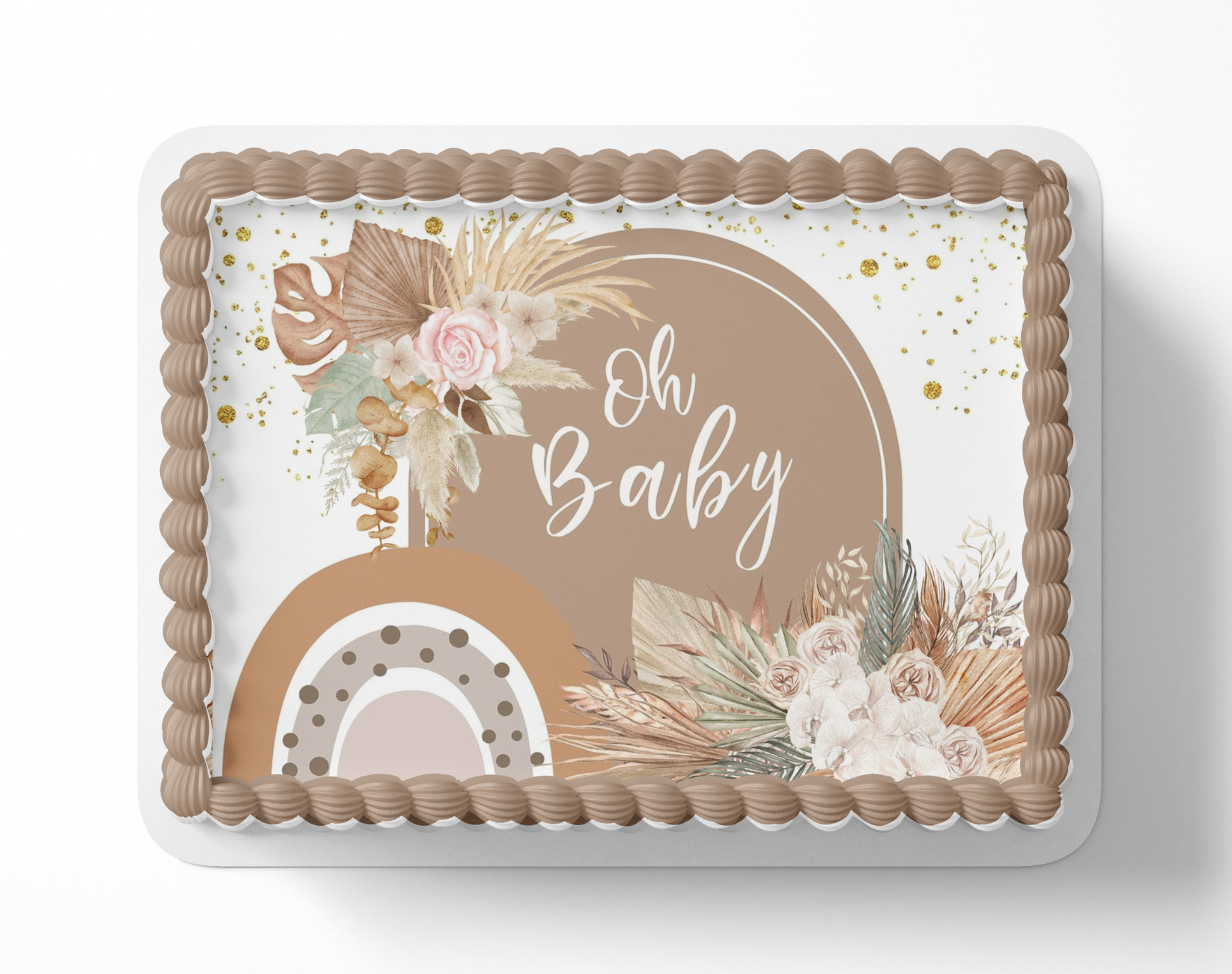 Boho Baby Shower Cake Topper