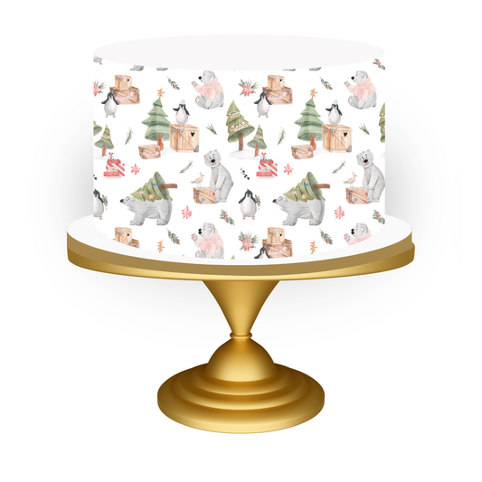 christmas bear cake topper 