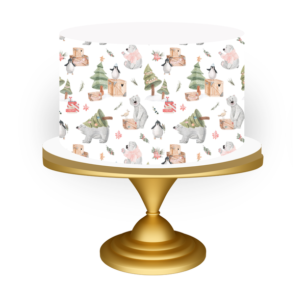 christmas bear cake topper 