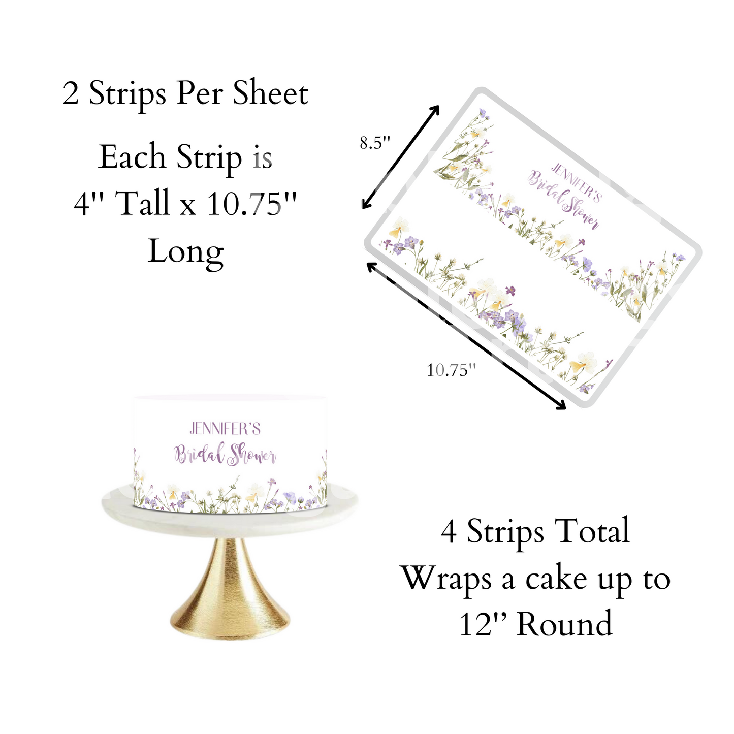 Spring Bridal Shower, Spring Baby Shower, Cake Topper, Floral Cake Topper, Spring Flowers, Summer Cake Topper