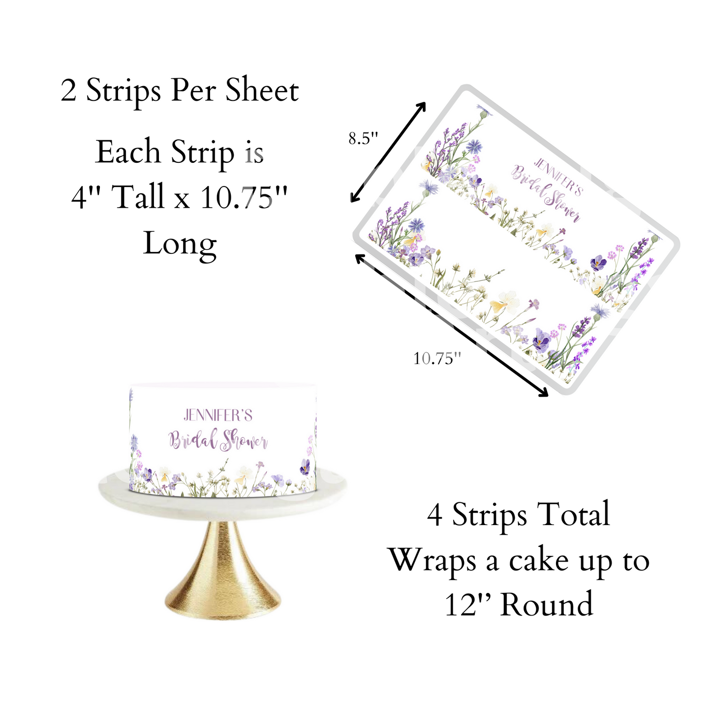 Spring Bridal Shower, Spring Baby Shower, Cake Topper, Floral Cake Topper, Spring Flowers, Summer Cake Topper