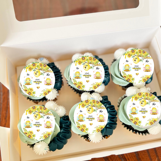 Gender reveal cupcake toppers