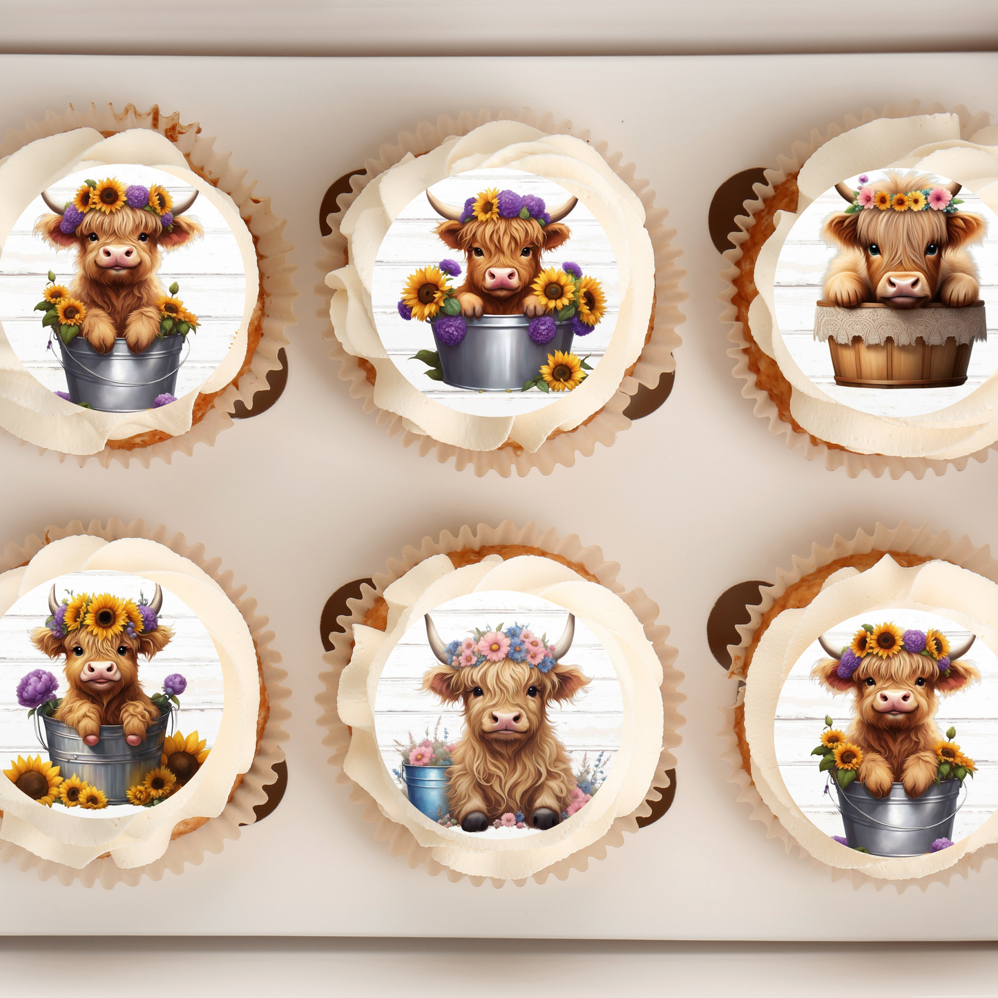 Highland Cow Cupcake Toppers