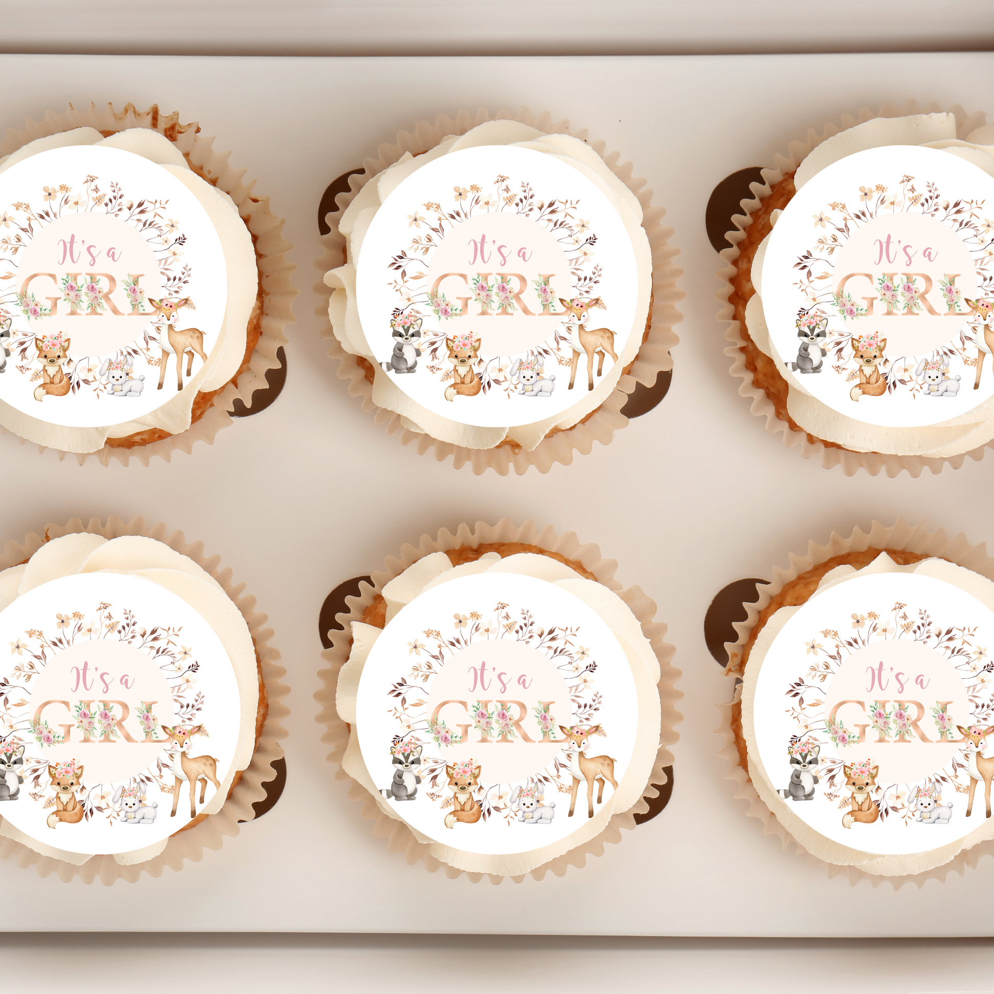 woodland cupcake topper