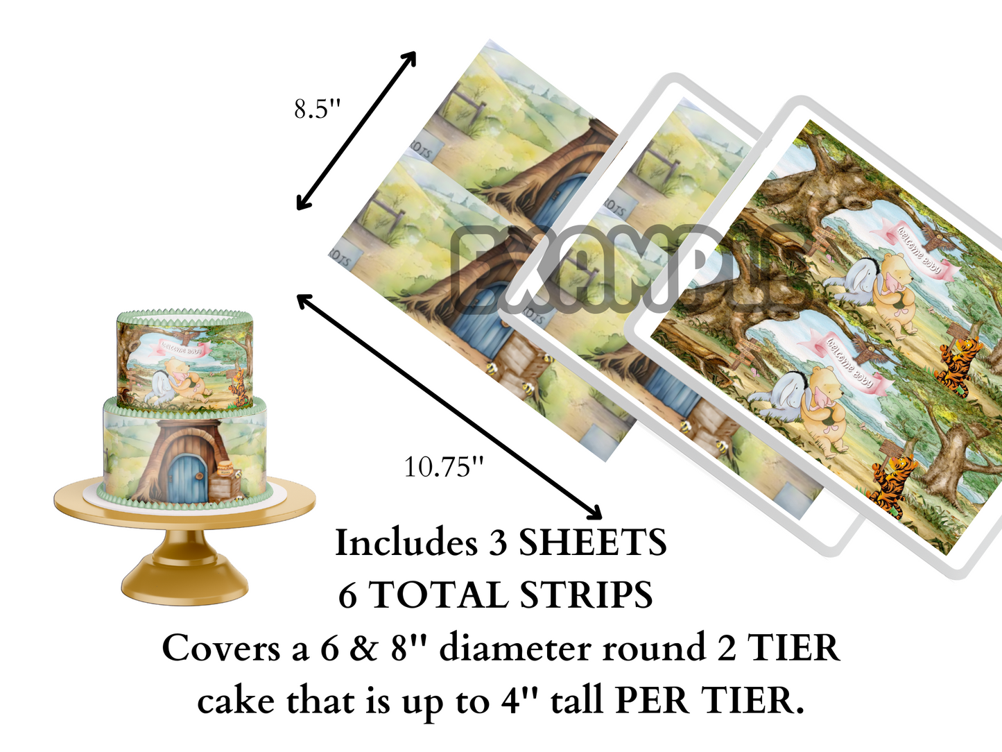 Pooh Bear Baby Shower Cake Topper