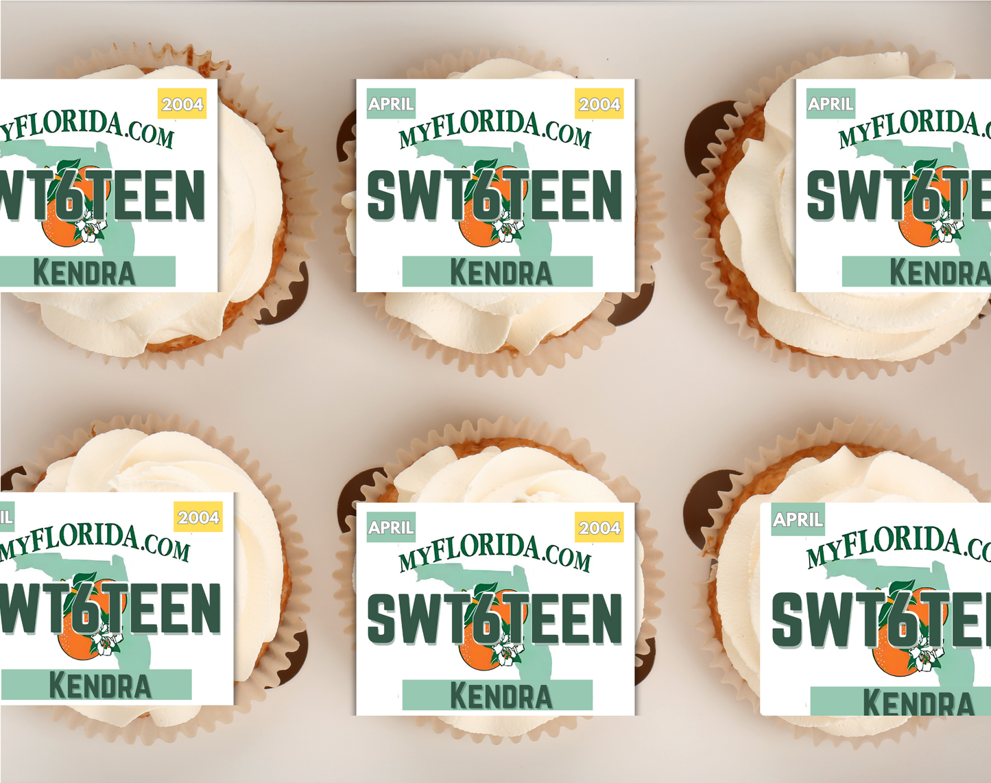 license plate cupcake topper