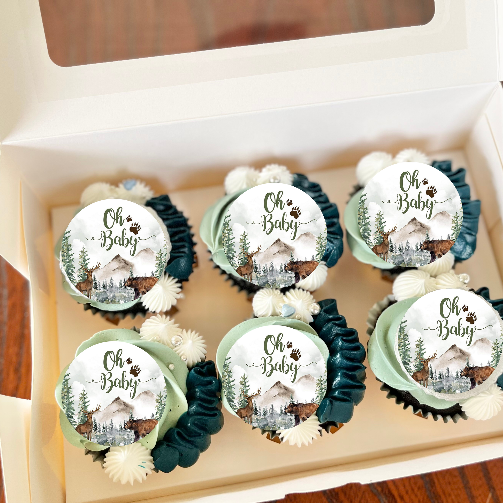 Oh Baby Oh Baby Adventure begins baby shower cupcake toppers