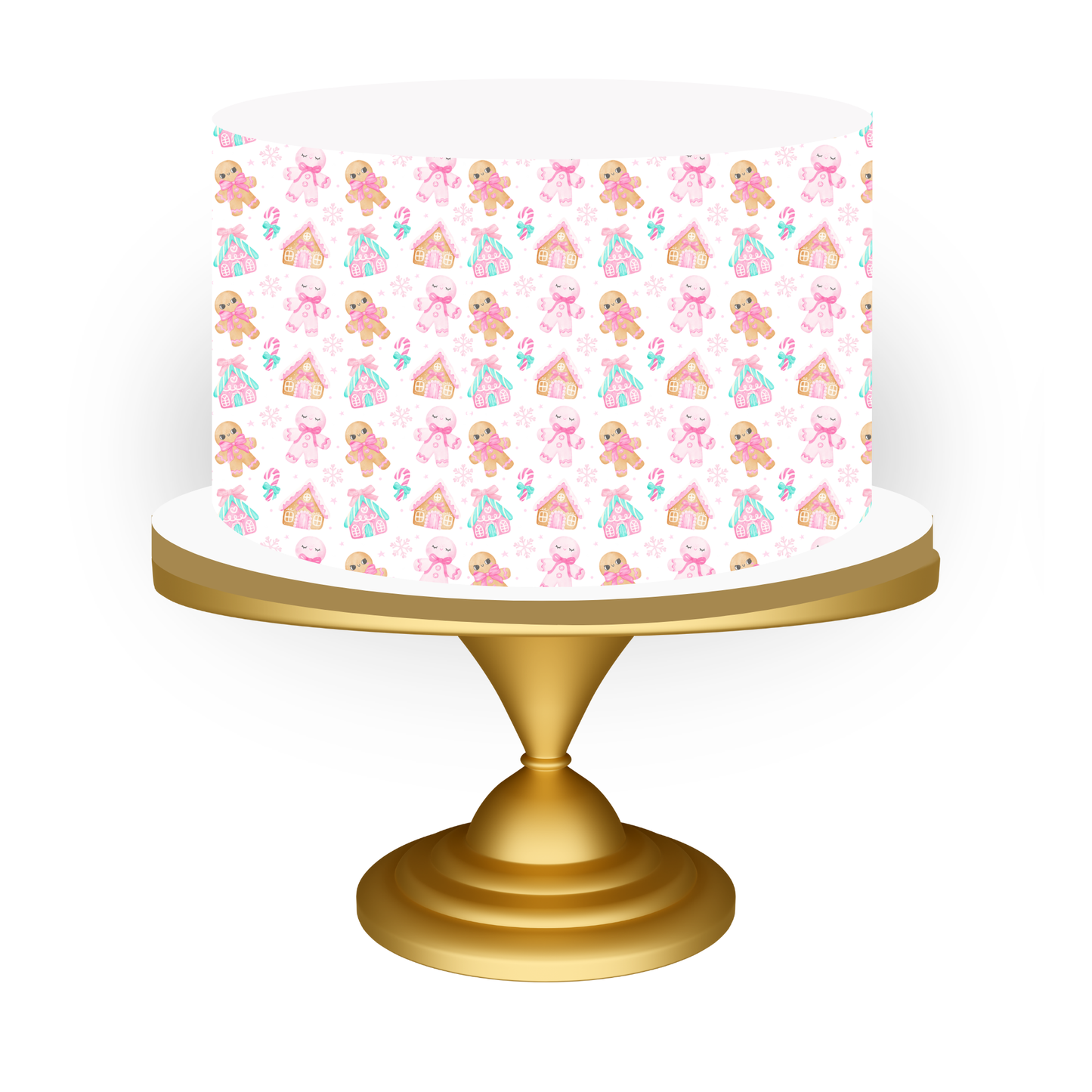 pink gingerbread house cake topper cake wrap