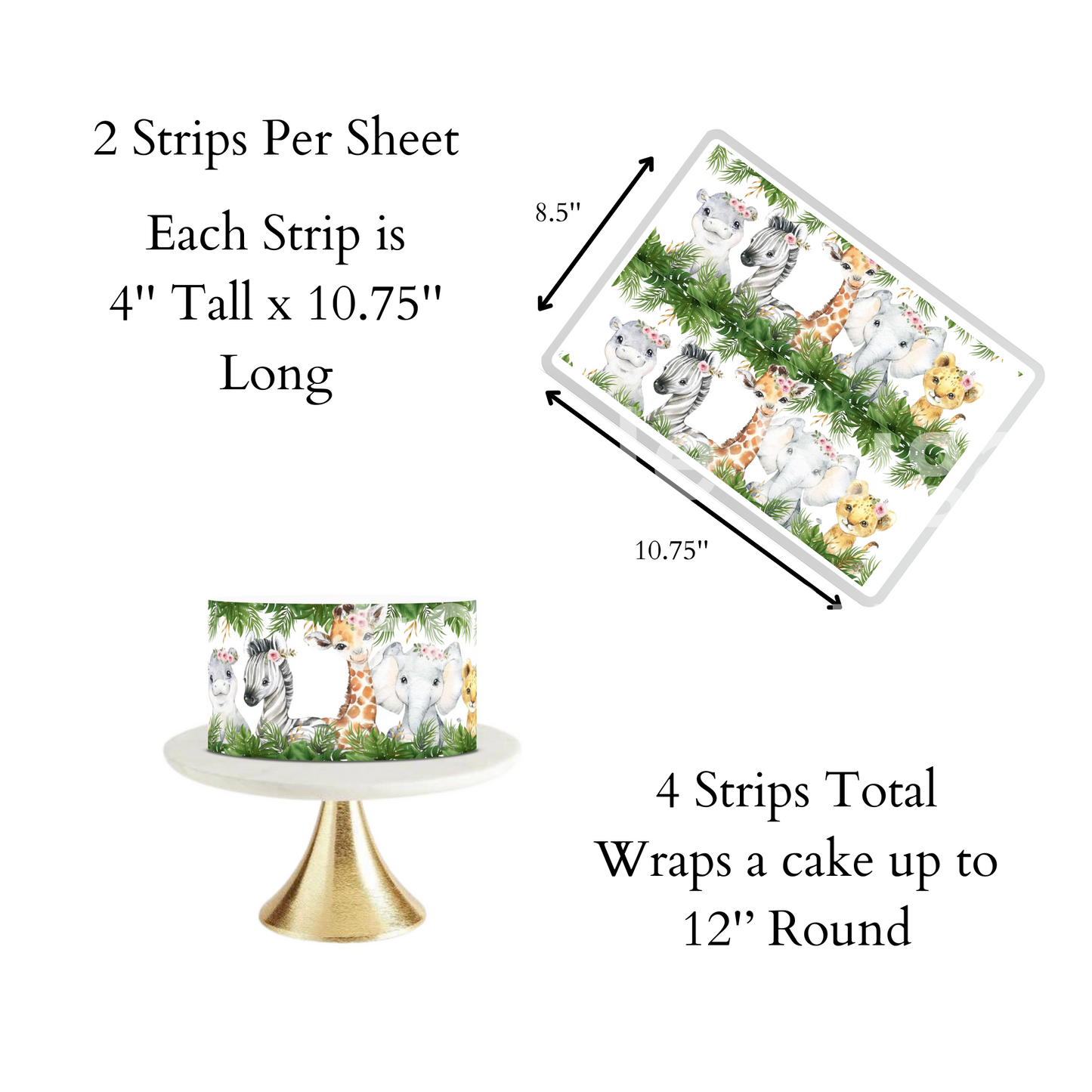Safari baby shower cake topper jungle cake topper