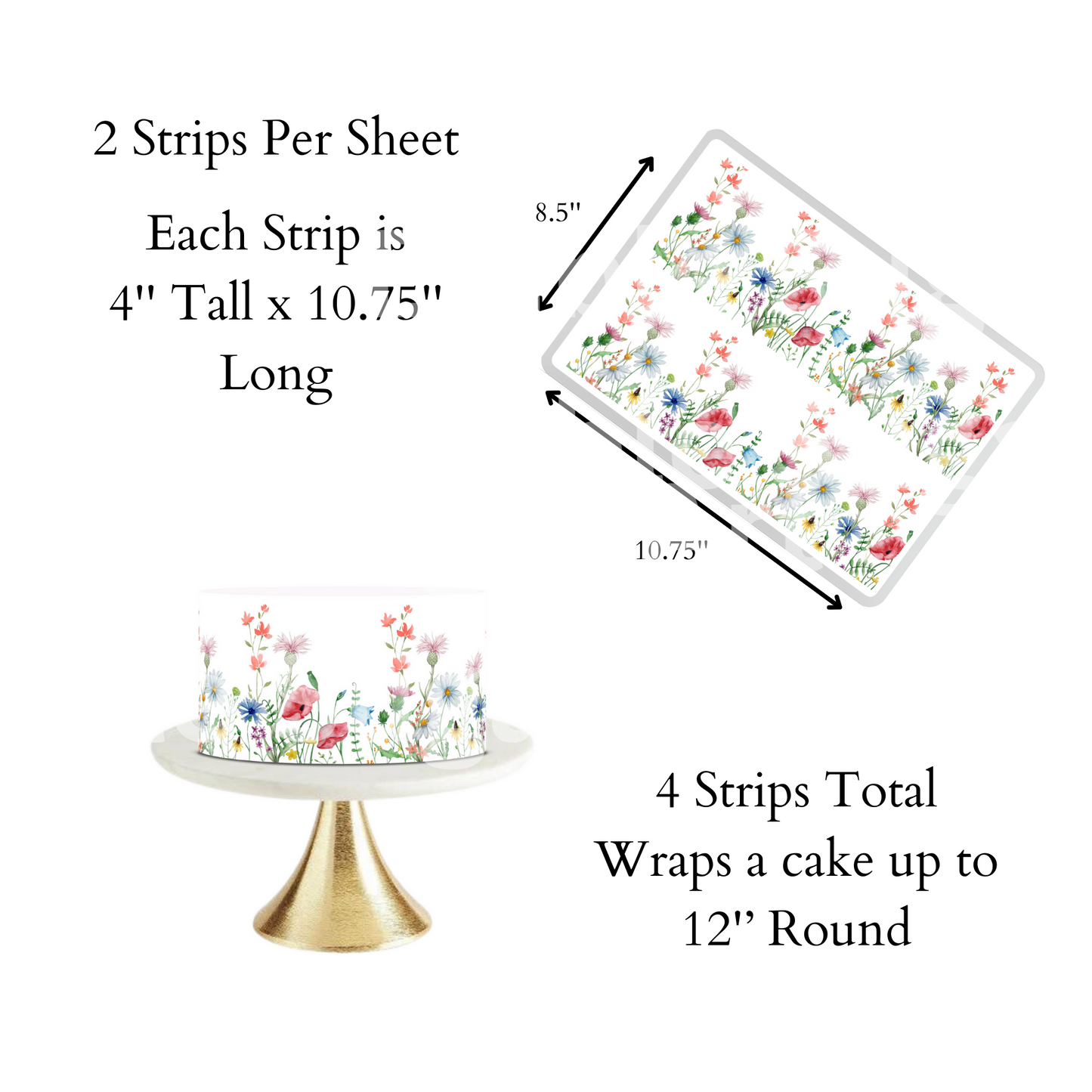 Spring Bridal Shower, Spring Baby Shower, Cake Topper, Floral Cake Topper, Spring Flowers, Summer Cake Topper
