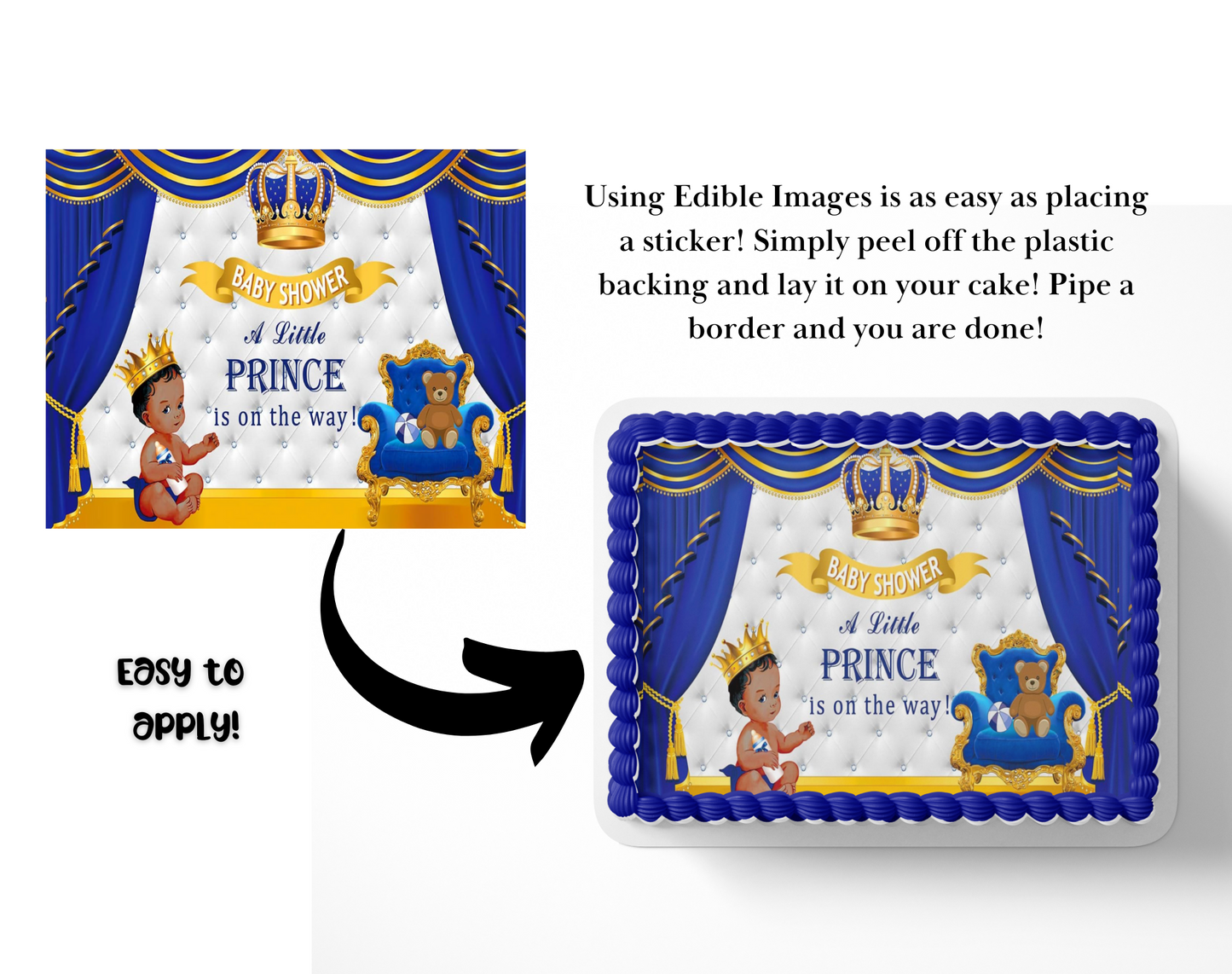Prince Baby Shower Cake Topper