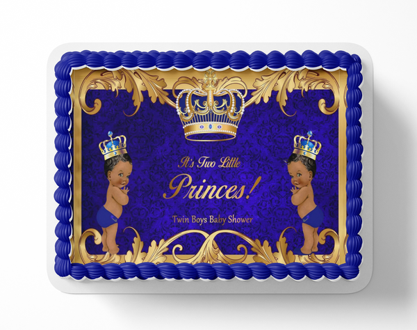 Twin Princes Baby Shower Cake Topper
