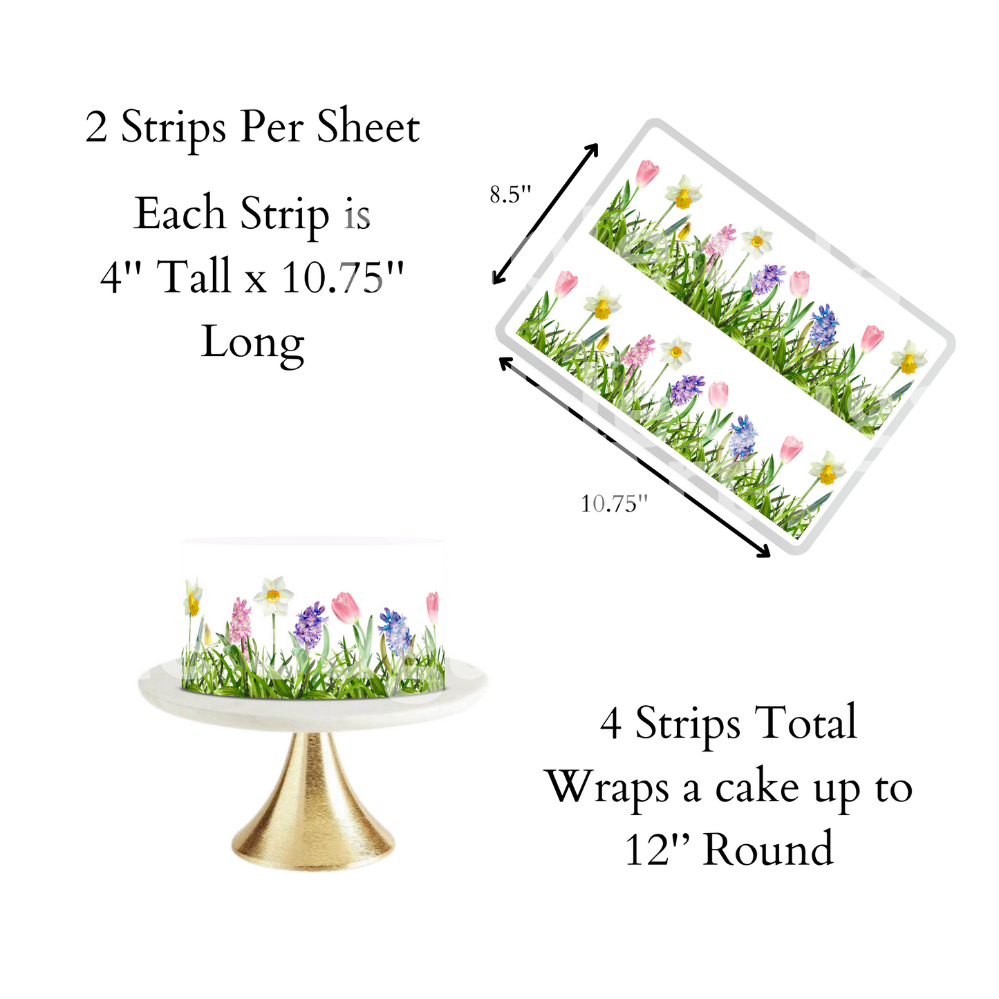 Spring Bridal Shower, Spring Baby Shower, Cake Topper, Floral Cake Topper, Spring Flowers, Summer Cake Topper