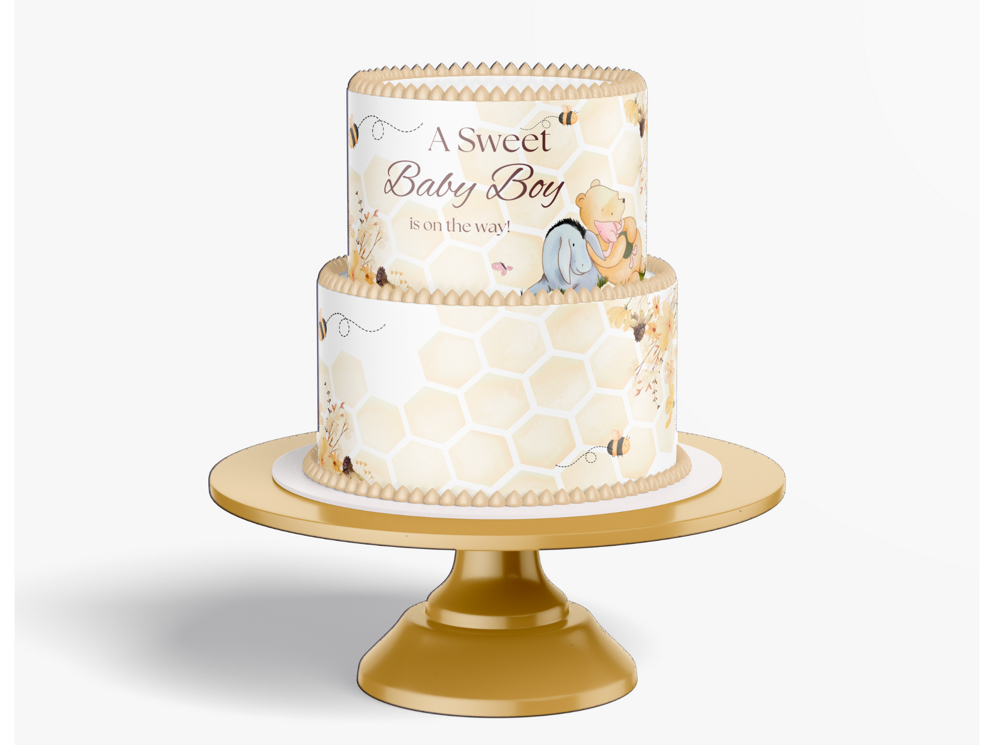 Pooh Bear Baby Shower Cake Topper