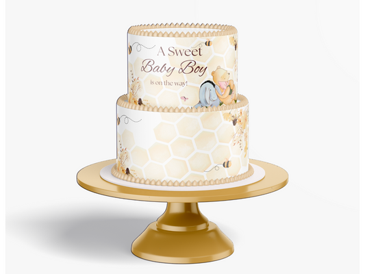 Pooh Bear Baby Shower Cake Topper