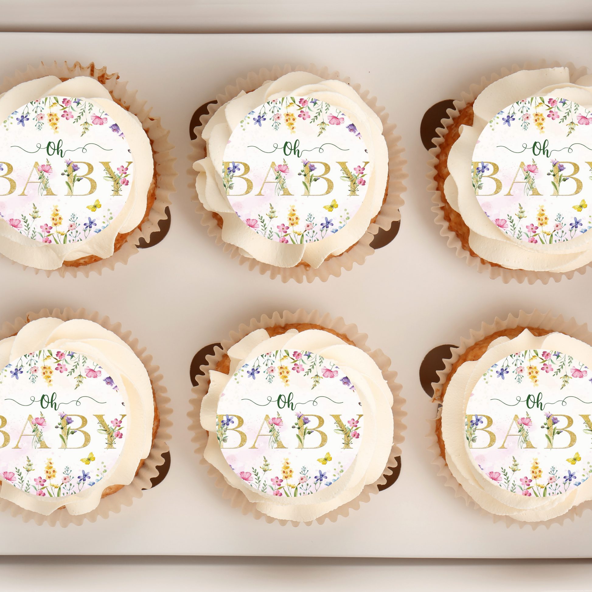 Baby In Bloom Cupcake Toppers