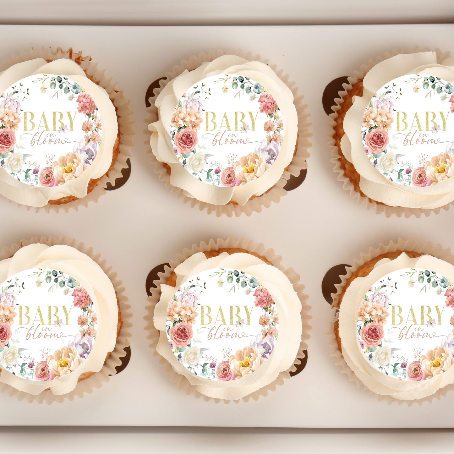 Baby In Bloom Cupcake Toppers