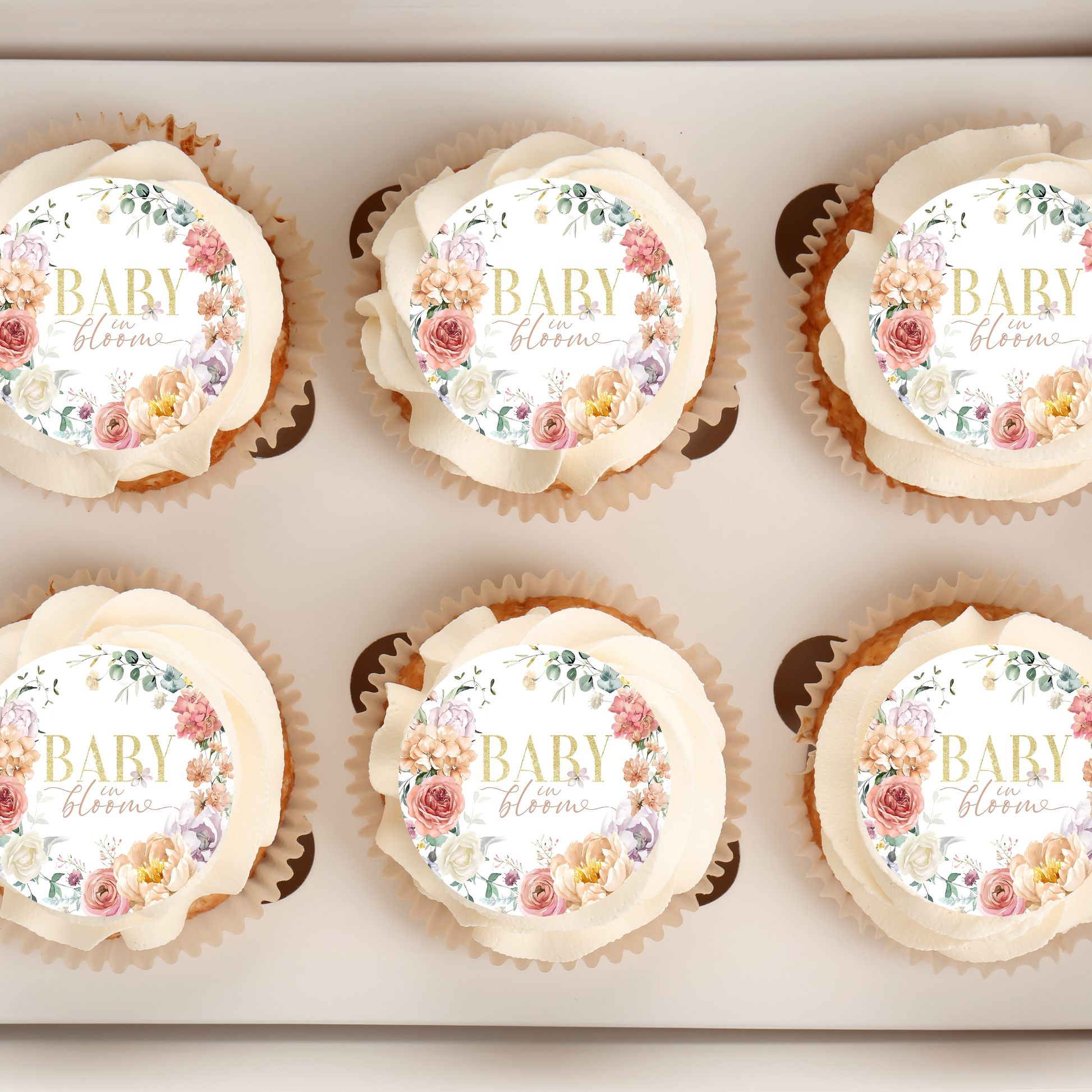 Baby In Bloom Cupcake Toppers