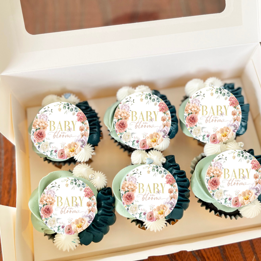 Baby In Bloom Cupcake Toppers
