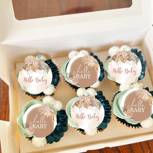Boho Baby Shower Rainbow Cupcake Toppers