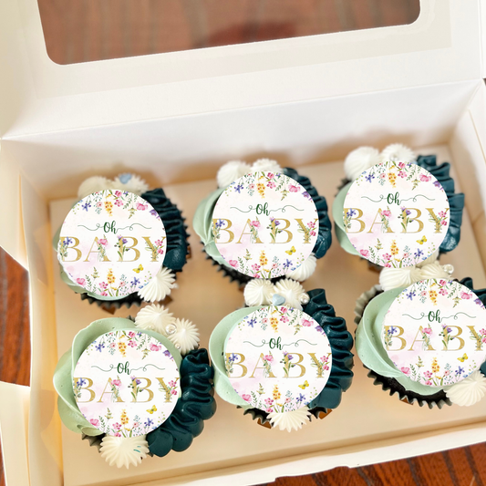 Baby In Bloom Cupcake Toppers