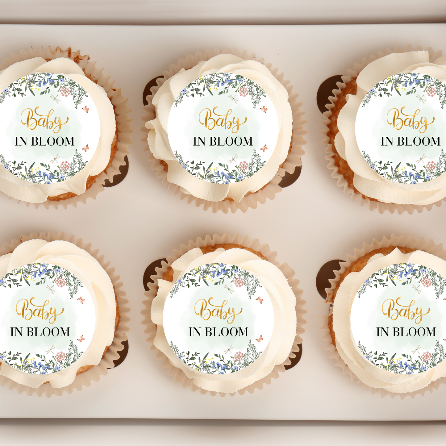 Baby In Bloom Cupcake Toppers